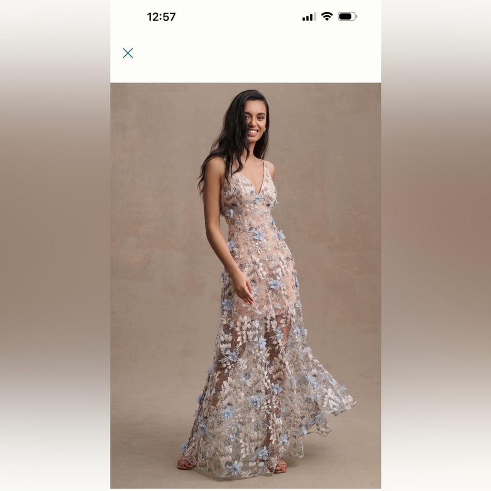 Dress the Population Floral Sidney Lace Gown